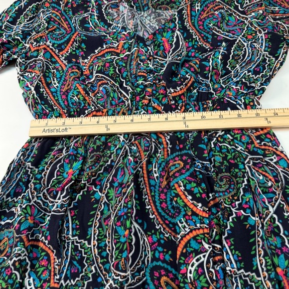Maeve Anthropologie Boho Paisley Print Long‎ Sleeve Dress Women's Medium - Picture 7 of 7